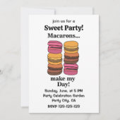 Invitation Macaron Coloré Fête Sucrée (Devant)