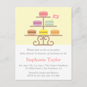 Invitation Macaron doux, Baby shower de Tea Party, Maman va ê