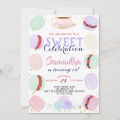 Invitation Macaron Sweet Celebration Anniversaire (Devant)