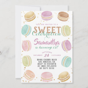 Invitation Macaron Sweet Celebration Anniversaire