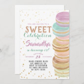 Invitation Macaron Sweet Celebration Anniversaire (Devant / Derrière)