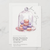 Invitation macaron thème nuptiale (Devant / Derrière)