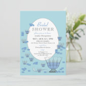 Invitation Macarons bleus & Crystal Punch Set Fête des mariée (Debout devant)