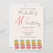 Invitation Macarons français aquarelle peints à la main sur m (Devant)