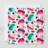 Invitation Macarons Français Dessert en Aquarelles Mariage (Dos)