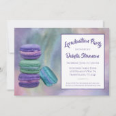 Invitation Macarons géants | Français Sweets Graduation (Devant)