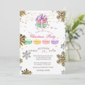 Invitation Macarons,Lumière en forme de flocon de neige Noël  (Debout devant)