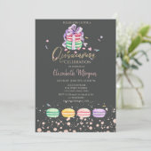 Invitation Macarons Points de Confettis Quinceañera (Debout devant)