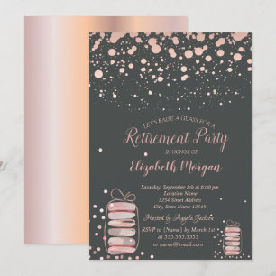 Invitation Macarons Rose Gold Retraite