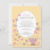 Invitation Macarons roses & Crystal Punch Set Fête des mariée (Devant)