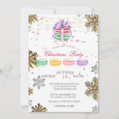 Invitation Macarons, String Light Snowflake Compagnie de Noël (Devant)