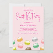Invitation Macarons Sweet 16 Party (Devant)