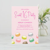 Invitation Macarons Sweet 16 Party (Debout devant)