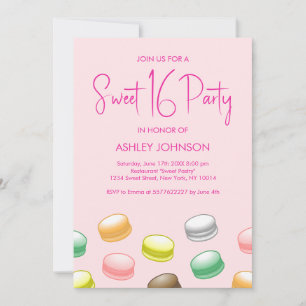 Invitation Macarons Sweet 16 Party