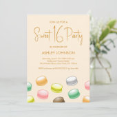 Invitation Macarons Sweet 16 Party (Debout devant)