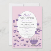 Invitation Macarons violets & Crystal Punch Set Fête des mari (Devant)