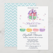 Invitation Macarons Zigzag Douze Ans Sucré Français (Devant / Derrière)