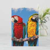Invitation Macaw bleu et jaune et macaw Scarlet (Debout devant)