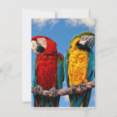 Invitation Macaw bleu et jaune et macaw Scarlet (Dos)