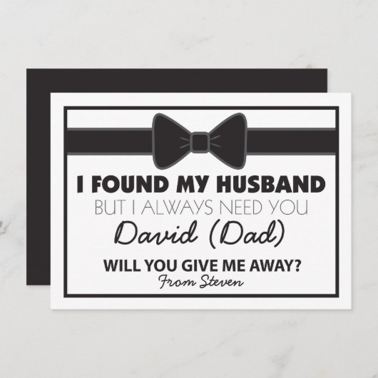 Invitation M'accompagnerez-vous down l'allée noeud papillon n (Devant / Derrière)