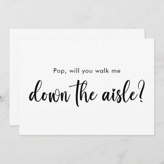 Invitation M'accompagnerez-vous jusqu'à l'autel Écriture Mign (Devant / Derrière)