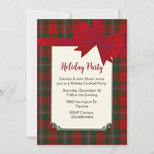 Invitation MacGregor Tartan Plaid Custom Christmas Party (Devant)