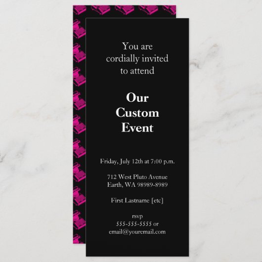 Invitation Machine à écrire Magenta Type (Devant / Derrière)