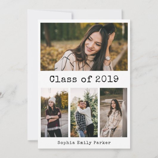 Invitation Machine à écrire simple | Parti de fin d'études 4  (Devant)