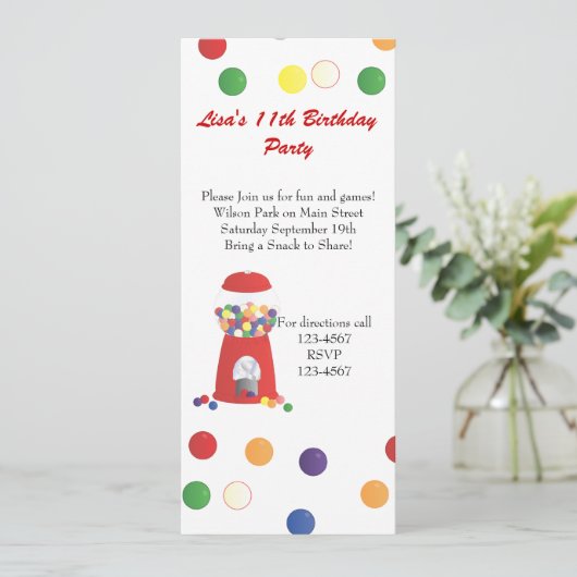 Invitation Machine à gumball (Debout devant)