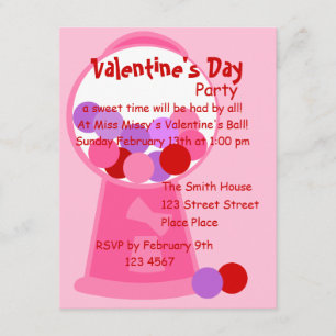 Invitation Machine à gumball Valentine