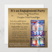 Invitation Machine à Sous Or Amour Chanceux (Devant / Derrière)