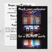 Invitation Machine à sous pour l'enterrement de vie de garçon (Devant / Derrière)