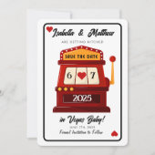 Invitation Machine à sous pour réserver la date Casino de Las (Devant)