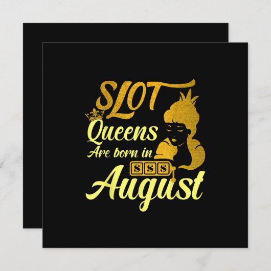 Invitation Machine à sous Reine Août Anniversaire (Devant / Derrière)