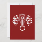 Invitation Machine de course de moto rétro (Dos)