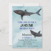 Invitation Mâchoires de Grand Requin Blanc Anniversaire Enfan (Devant)