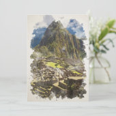 Invitation Machu Picchu Pérou Aquarelle Art (Debout devant)