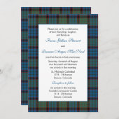 Invitation MacNichol Chasse Tartan Mariage (Devant / Derrière)