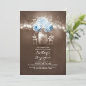 Invitation maçon rustique bocal grange lumières nuptiale douc (Debout devant)