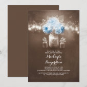 Invitation maçon rustique bocal grange lumières nuptiale douc (Devant / Derrière)