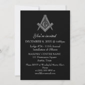 Invitation Maçonnerie Freemason Black Masonic (Devant)