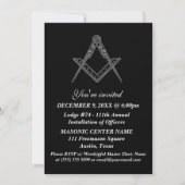 Invitation Maçonnerie Freemason Black Masonic (Devant)