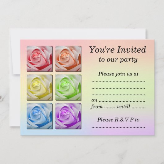 Invitation Macro Rainbow Roses (Devant)