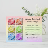 Invitation Macro Rainbow Roses (Debout devant)