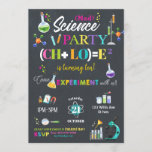 Invitation Mad Science Anniversaire de la fête de Chalkboard<br><div class="desc">Personnalisez facilement et rapidement cette formidable invitation de soirée scientifique avec le nom, l'âge et les détails de votre enfant, appuyez simplement sur le bouton customiser pour réorganiser et formater le style et l'emplacement du texte. Certaines des images peuvent être déplacées pour accommoder les détails de votre partie. c) The...</div>