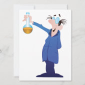 Invitation Mad Scientist Holding Beaker Fun Science (Devant)