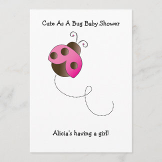 Invitation Madame Bug Girl de baby shower d'invitation