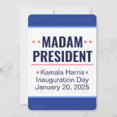 Invitation Madame la Présidente Kamala Harris Inauguration (Devant)