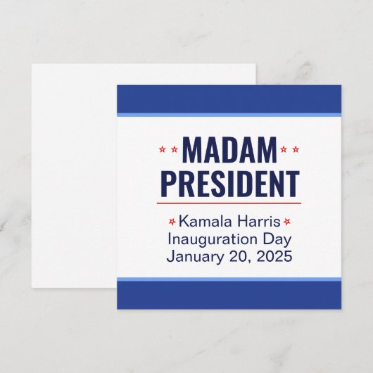 Invitation Madame la Présidente Kamala Harris Inauguration (Devant / Derrière)