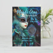 Invitation Madame Masquerade Turquoise (Debout devant)